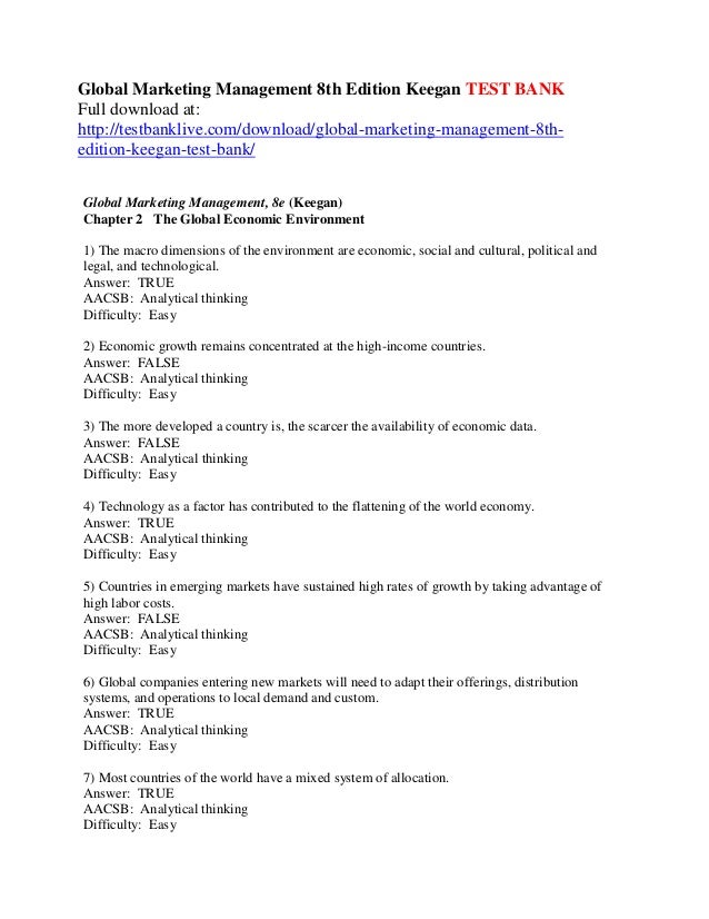 GLOBAL MARKETING 8TH EDITION PDF